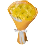 Букет из 7 желтых игольчатых хризантем