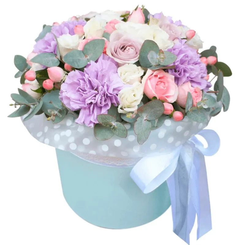 Цветы в коробке Эффект тумана